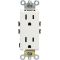 Leviton Decora コンセント 15A 125V ホワイト (05325-0WS) / RECEPT GRND DPLX DECOR W