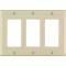 Leviton Decora GFCI/ロッカーウォールプレート 3ギャング アイボリー (80411-00I) / DECORA WALLPLATE 3G IV