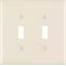 Leviton Midway トグルウォールプレート 2ギャング アーモンド (00PJ2-00T) / 2G MID SZ SWTCH WALPLATE
