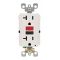 Leviton  GFCIコンセント 20A 125V ホワイト (GFNT2-0RW) / GFI RECPT W/R&B BUTN WHT