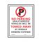 HY-KO プラスティック製サインプレート「No Parking/Unauthorized Vehicles will be Towed Away」(702) / SIGN NO PARKING 15"X19"