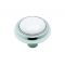 Amerock Allison ラウンド型キャビネットノブ ポリッシュドクロム ホワイト (262WCH) / KNOB 1.25"CHROME W/INSRT
