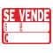 HY-KO スペイン語プラスティック製サインプレート「Se Vende - Carro」 (For Sale - Auto) 10枚入 / SIGN SE VENDE-CARRO R/W