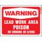 HY-KO プラスティック製サインプレート「WARNING - Lead Work Area - POISON 」10枚入 (20647) / WARNING LEAD WORK AREA.