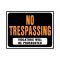HY-KO プラスティック製サインプレート「No Trespassing - Violators will be Prosecuted 」5枚入 (SP-104) / SIGN NO TRES-VIOL 15X19