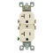 Leviton 耐改ざん性2口コンセント ライトアーモンド (T5820-T) / DUPLEX TR OUTLT20A LT AL