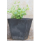 Novelty Artstone フラワーポット スクエア ブラック (35088) / PLANTER ELLA SQR BLK 8"