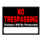 Hillman 英字立ち入り禁止サイン 6枚セット (840040) / NO TRESPASS SIGN 15X19"