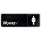 Hillman 英字プレート 女性用トイレ 6枚セット (841762) / RESTROOM SIGN WMN 3"X9"