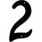 Hillman ネジ設置式アルミニウム製ナンバー 4インチ ブラック「2」 (841620) 3個セット / 4" BLK #2 NAILON 1PC