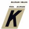 Hillman 金属製接着式英字「K」ブラック 6枚セット (840514) / 1.5" BLK/GLD K ADHV 1PC