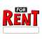 Hillman 英字「For Rent」サイン 6枚セット (843470) / SIGN FOR RENT 10X14"