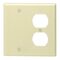Leviton ブランク&2連式ウォールプレート アイボリー 2ギャング (86008-000)