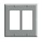 Leviton Decora ウォールプレート 2ギャング グレー (80409-GY)