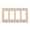 Leviton デコレーターウォールプレート 4ギャング アーモンド (80412-T)