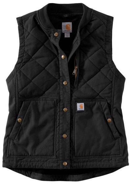 Carhartt Rugged Flex キャンバス製断熱リブカラーベスト レディース