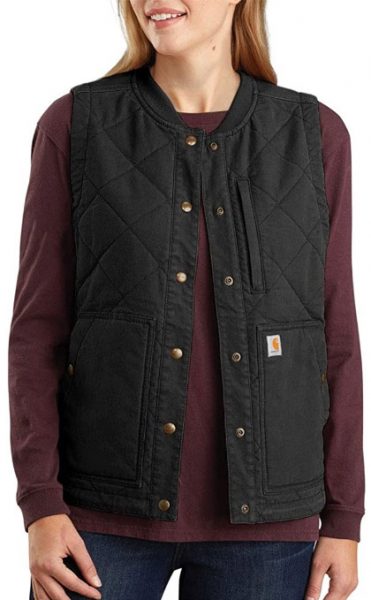 Carhartt Rugged Flex キャンバス製断熱リブカラーベスト レディース