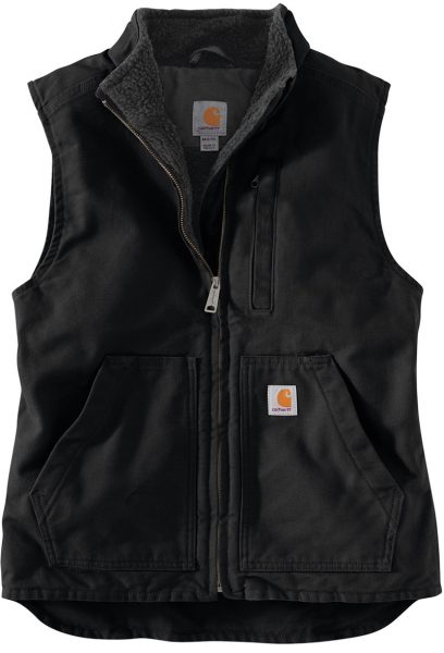 Carhartt ウォッシュドダックシェルパ裏地付ベスト レディース/ブラック