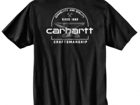 Carhartt リラックスフィットポケット付厚地半袖 アンビルグラフィックTシャツ/ブラック Style # 104613