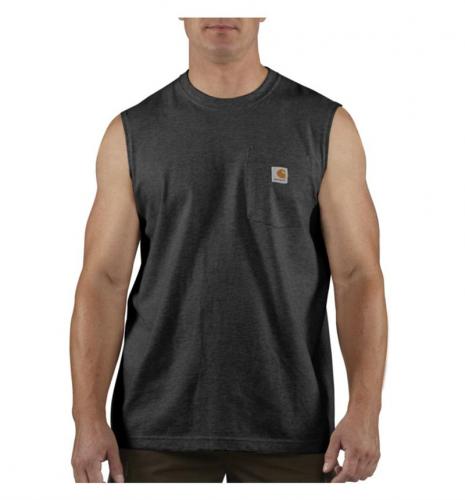 Carhartt ワークウェアポケット付ノースリーブTシャツ/ブラック Style #100374
