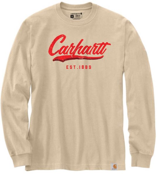 Carhartt ルーズフィットハンドペイントグラフィック付厚地長袖Tシャツ/ Style # 104890