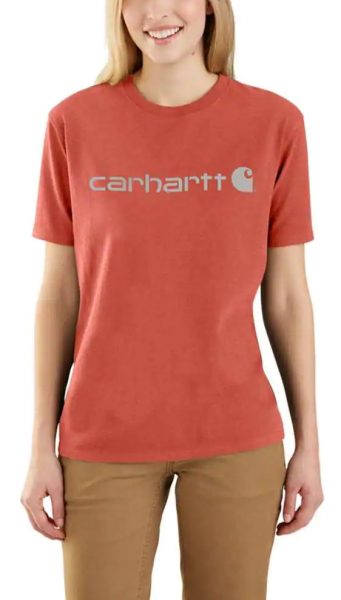 Carhartt WK195ワークウエア ロゴ付き半袖Tシャツ/レディース