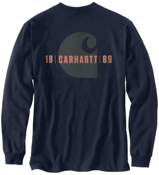 Carhartt ルーズフィットトレードマークグラフィック付厚地長袖ポケットTシャツ/ Style # 105055