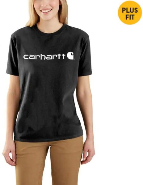 Carhartt WK195ワークウエア ロゴ付き半袖Tシャツ/レディース