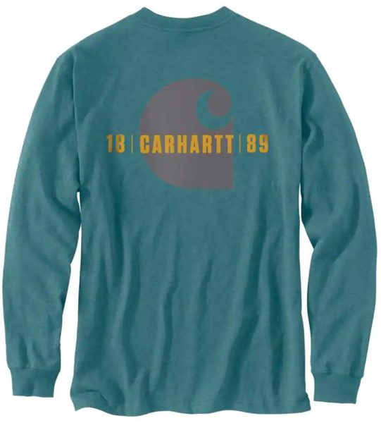 Carhartt ルーズフィットトレードマークグラフィック付厚地長袖ポケットTシャツ/ Style # 105055