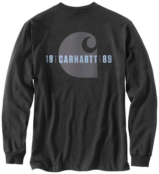 Carhartt ルーズフィットトレードマークグラフィック付厚地長袖ポケットTシャツ/ Style # 105055