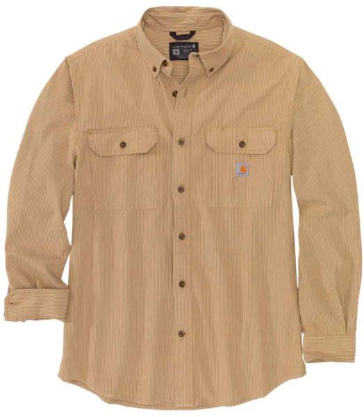 Carhartt ルーズフィット中厚シャンブレー長袖シャツ