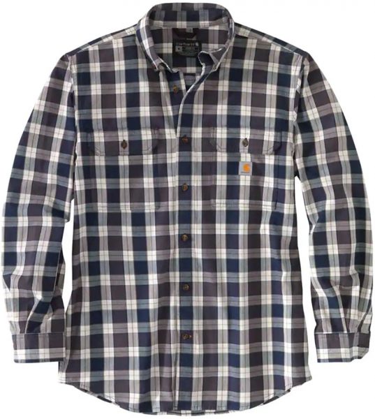 Carhartt ルーズフィット中厚シャンブレー長袖シャツ