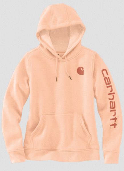 Carhartt リラックスフィット中厚ロゴ袖グラフィックスエットパーカー/レディース