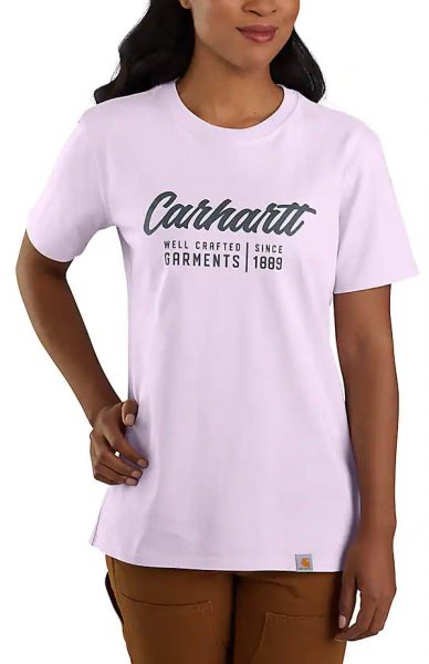 Carhartt ルーズフィット厚地Craftedグラフィック付半袖Tシャツ/レディース