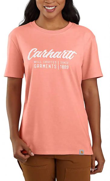 Carhartt ルーズフィット厚地Craftedグラフィック付半袖Tシャツ/レディース