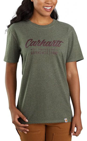 Carhartt ルーズフィット厚地Craftedグラフィック付半袖Tシャツ/レディース