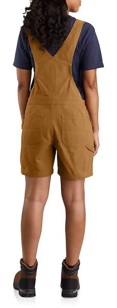 Carhartt Rugged Flex リラックスフィット キャンバスショートオール/カーハートブラウン/レディース