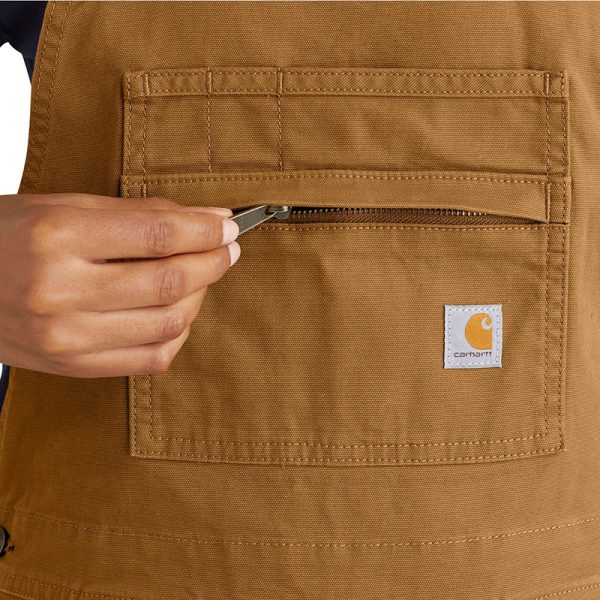 Carhartt Rugged Flex リラックスフィット キャンバスショートオール/カーハートブラウン/レディース