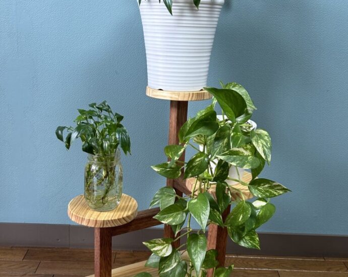 コンパクトに植物を飾る　3段フラワースタンド作り講座