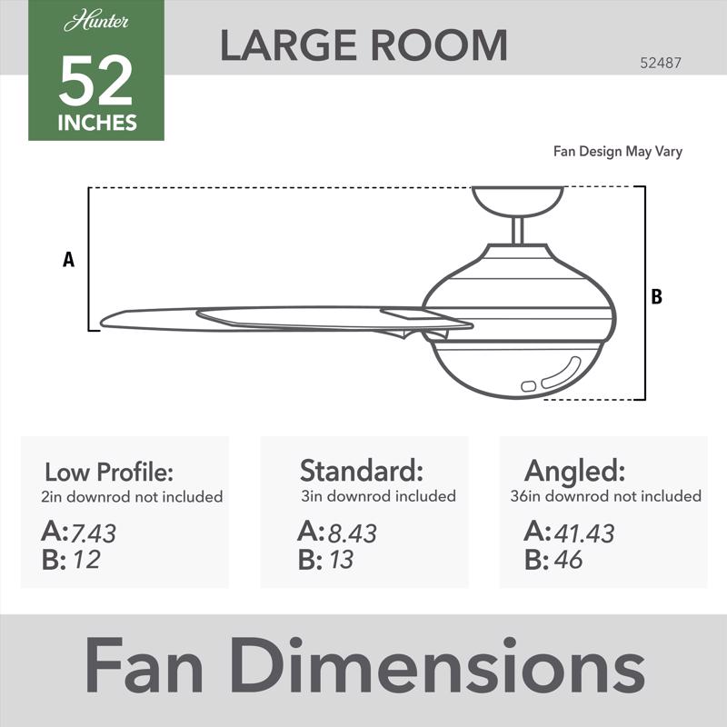 Hunter Fan Anisten LED シーリングファン ホワイト 52インチ (52487)