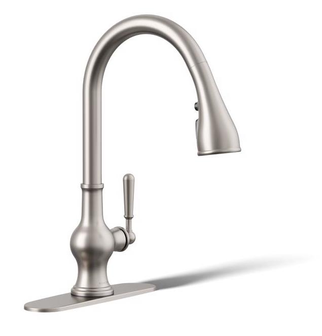 ボタンを押すだけ Kohler Treaty プルダウン式キッチン蛇口