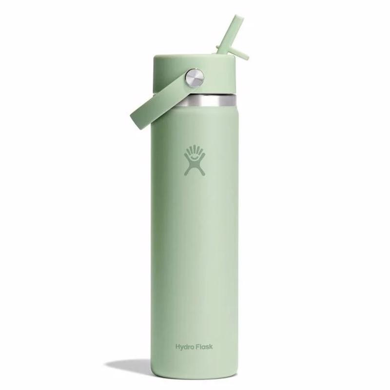 氷が入れやすい Hydroflask Flexストローキャップ付断熱性ボトル