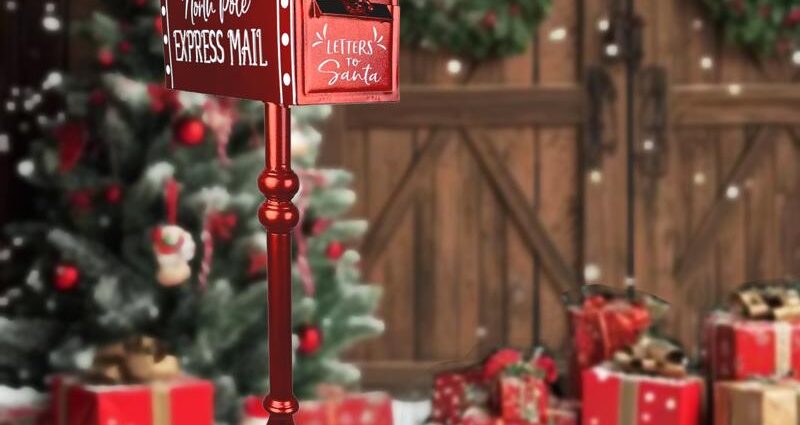 サンタへの手紙受け取る Luxe Light Decor サンタメールボックス