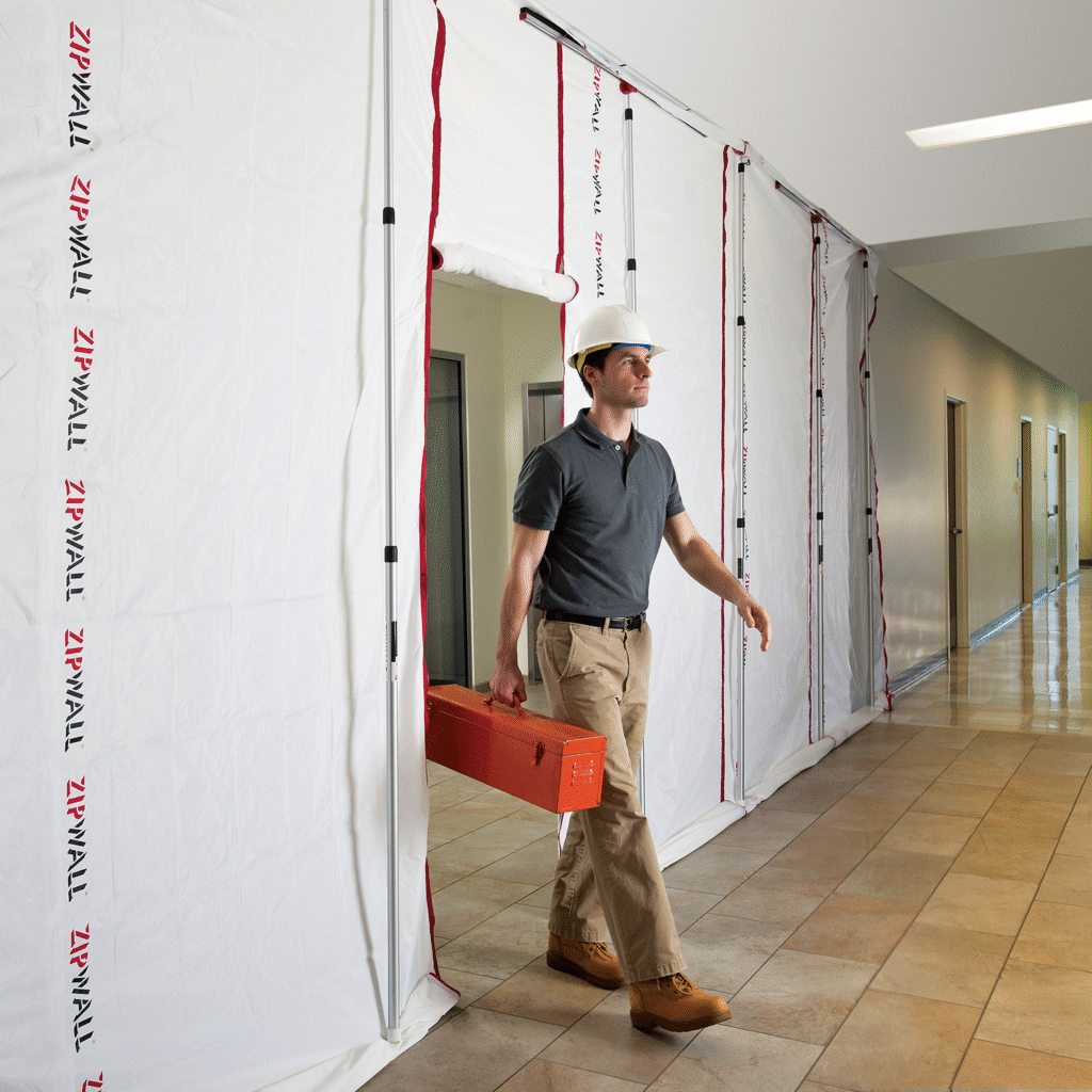 養生が簡単！　ZIPWALL SLPポール 3.6M 2本入り