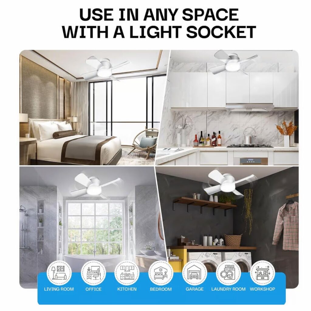 電球交換タイプ Bell & Howell ソケットファンライト(8563)