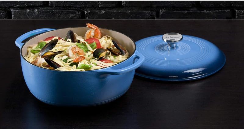 ホーロー製エナメル仕上 Lodge 鋳鉄製ダッチオーブン ブルー