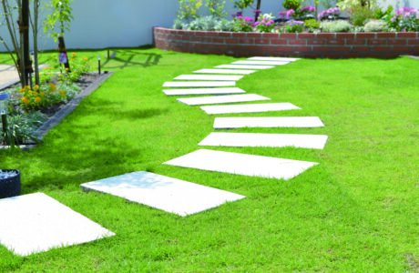 見た目に美しく花壇の花とも相性抜群　芝の張り方