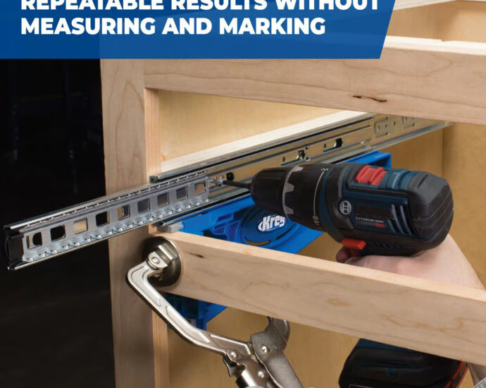 Kreg ドロワースライドジグは、引き出しレール（スライド）を正確・簡単・スピーディーに取り付けるための専用治具です。左右のズレや高さ調整の手間を大幅に減らし、DIY初心者からプロの木工職人まで、安定した仕上がりを実現します。キャビネットや収納家具の引き出し取り付け作業を、一人でも正確に行える設計です。 特長 引き出しスライドを正確な位置に固定できる専用ジグ 上下スライダー付きで高さ調整が簡単 左右対称設計で右・左どちらの引き出しにも対応 両手が空くため、一人作業でも効率的 耐久性に優れたナイロン製