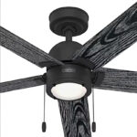 Hunter 屋内用LED付シーリングファン ブラック 52インチ (51760)