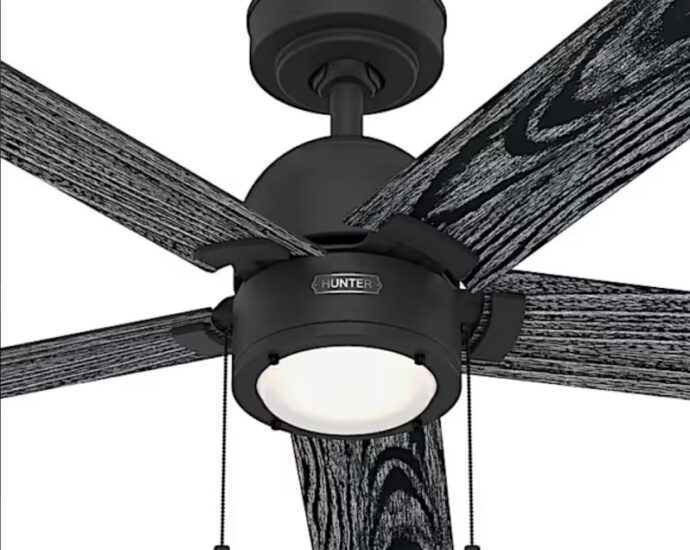 Hunter 屋内用LED付シーリングファン ブラック 52インチ (51760)